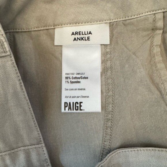 NWT Size 32 - Paige Arellia Ankle Barrel Leg Jean Cotton, Vintage Pumice Stone - Picture 9 of 16